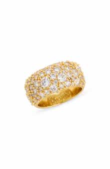 Covet Crystal Pavè Cigar Band Ring