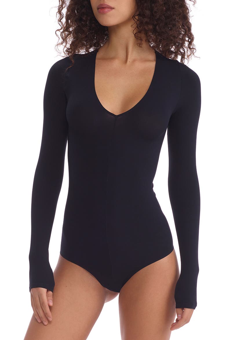 Ballet Center Seam Bodysuit, Main, color, BLACK