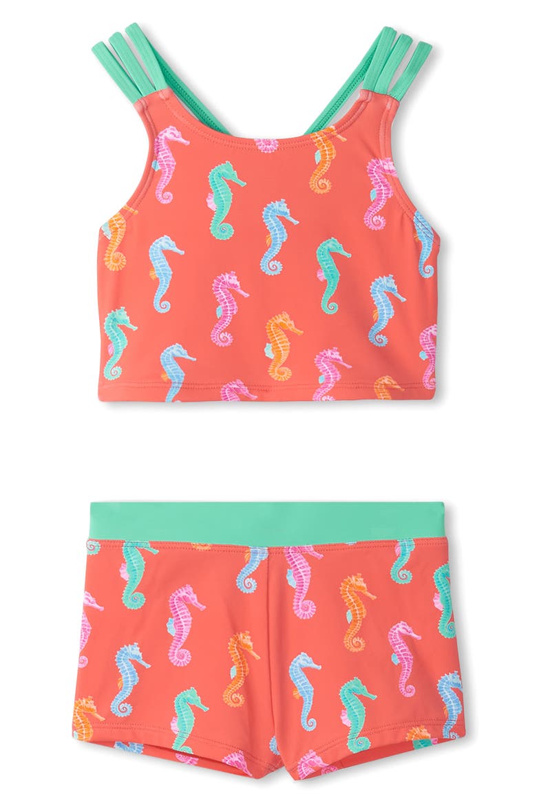 Kids' Seahorse Two-Piece Swimsuit, Main, color, ORANGE