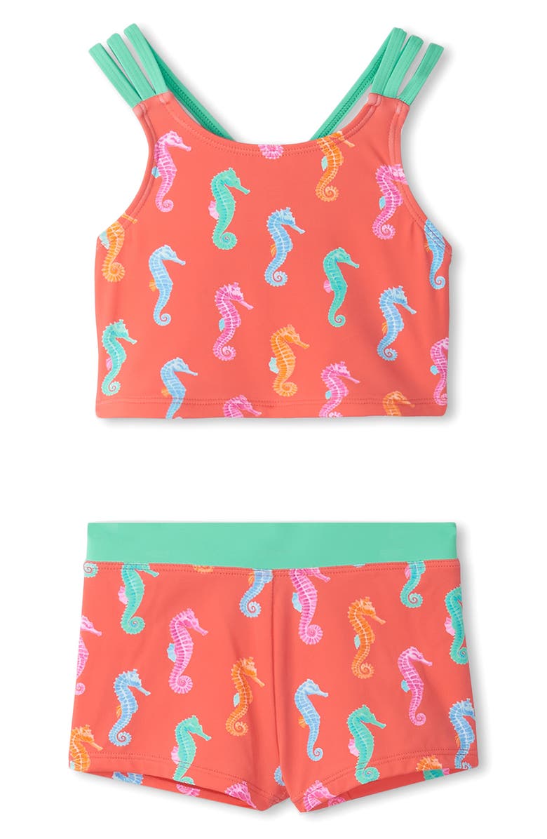 Hatley Kids' Seahorse Two-Piece Swimsuit, Main, color, 