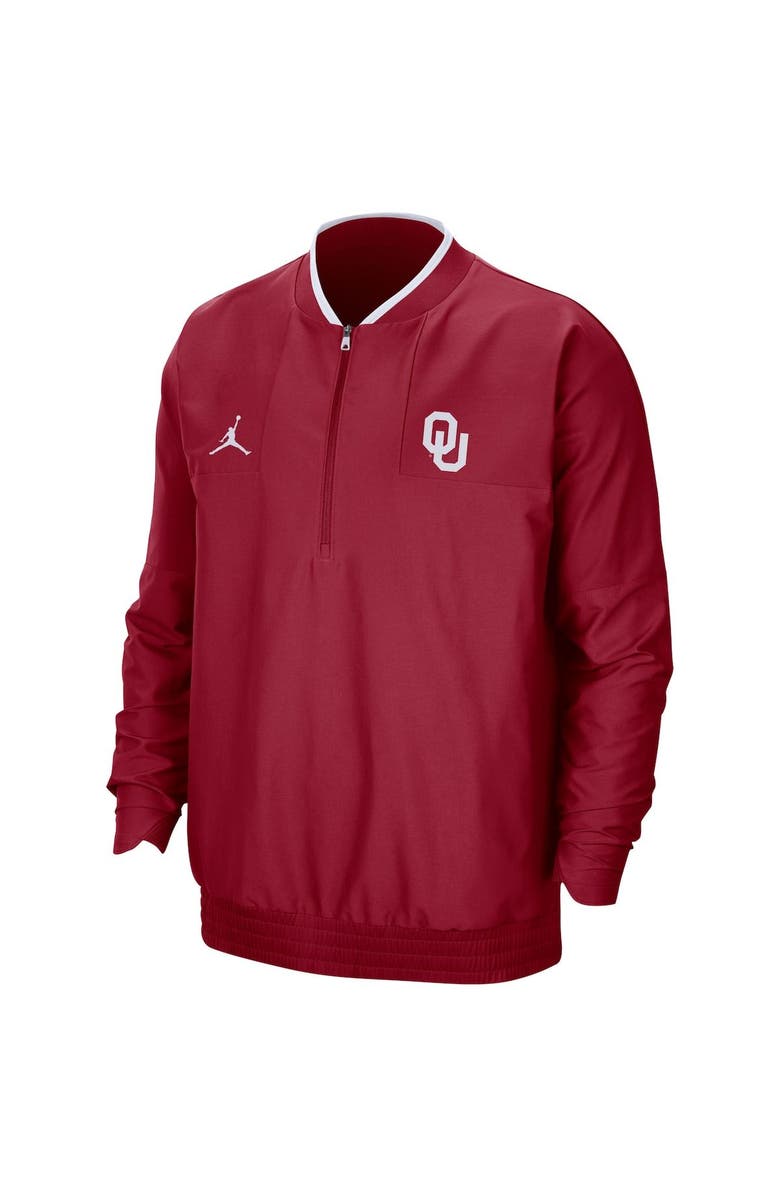 Jordan Brand Men's Jordan Brand Crimson Oklahoma Sooners 2021 Coach Half-Zip Jacket, Alternate, color, Crimson