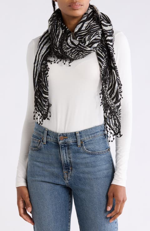 Animal Print Wool Scarf