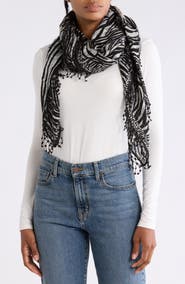 La Fiorentina Animal Print Wool Scarf
