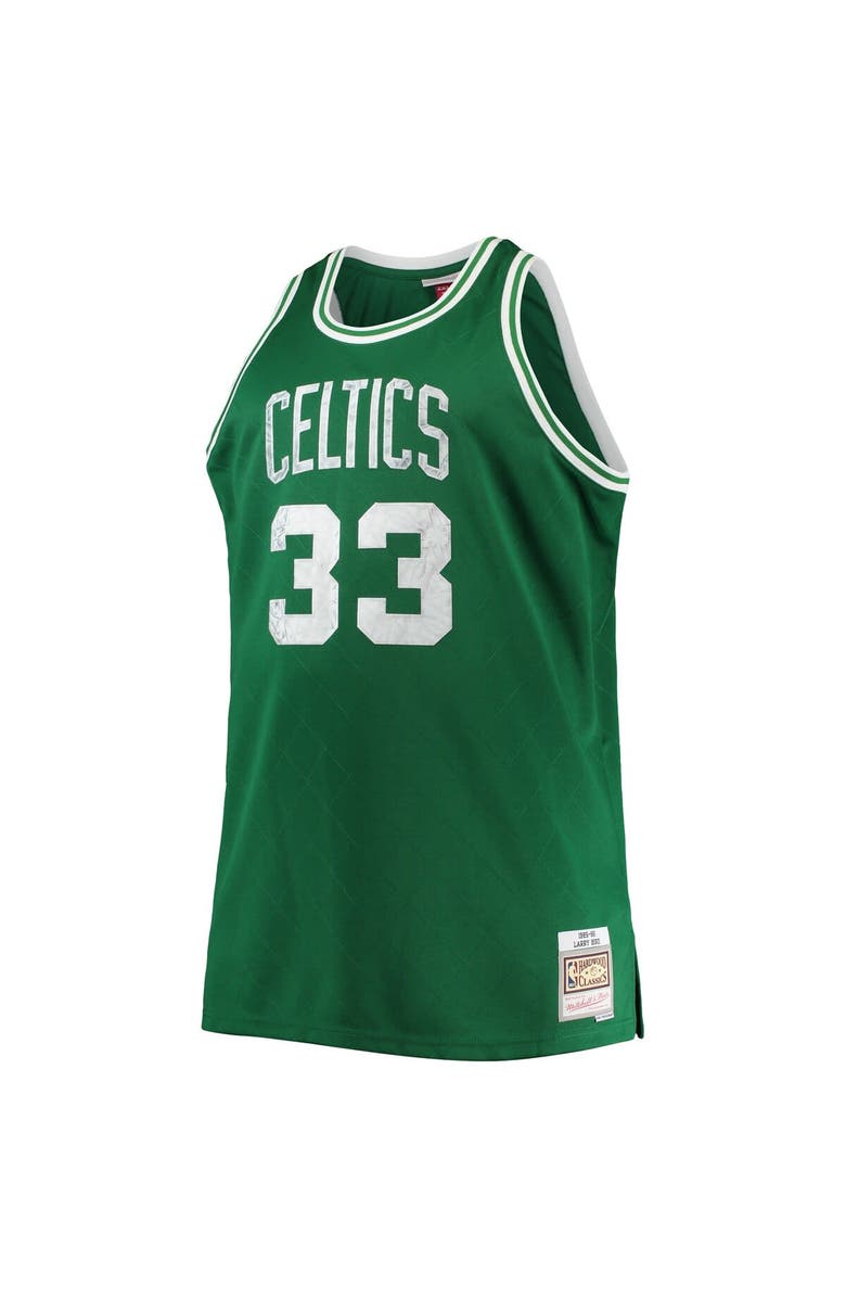 Mitchell & Ness Men's Mitchell & Ness Larry Bird Kelly Green Boston Celtics Big & Tall 1985/86 NBA 75th Anniversary Diamond Swingman Jersey, Alternate, color, 