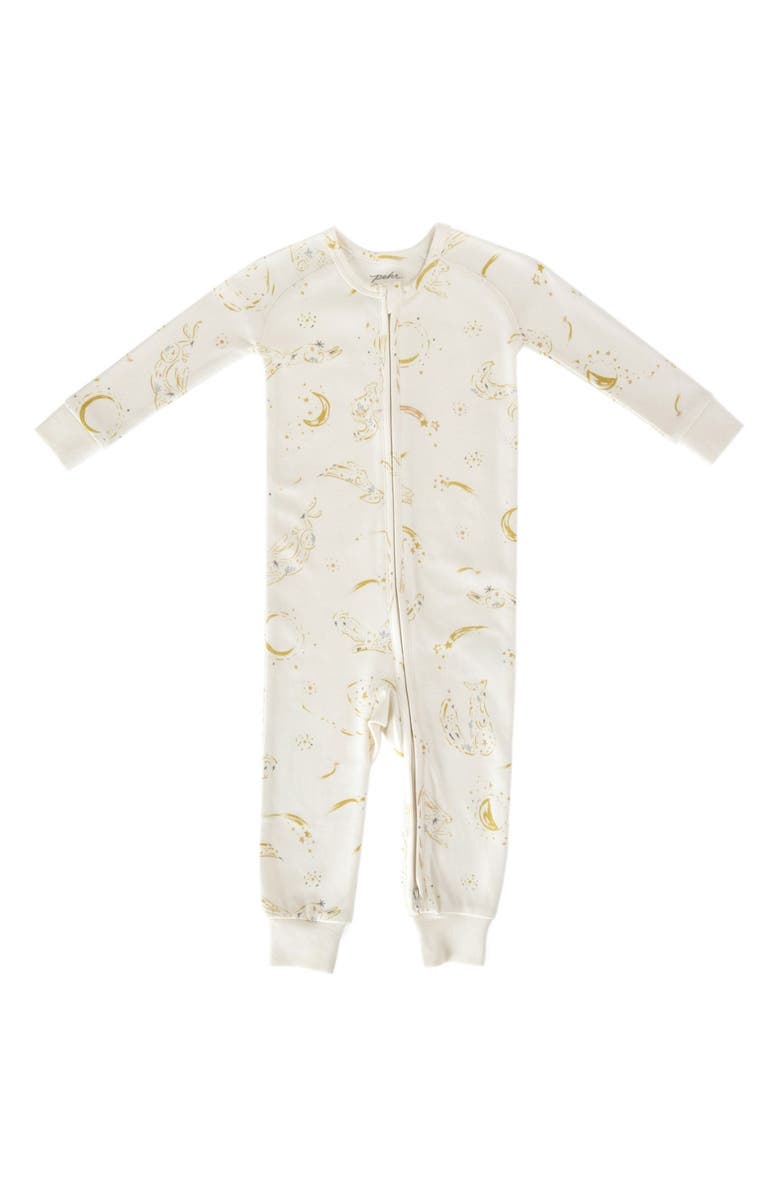 Pehr Hatchlings Zip Fitted One-Piece Organic Cotton Pajamas, Main, color,