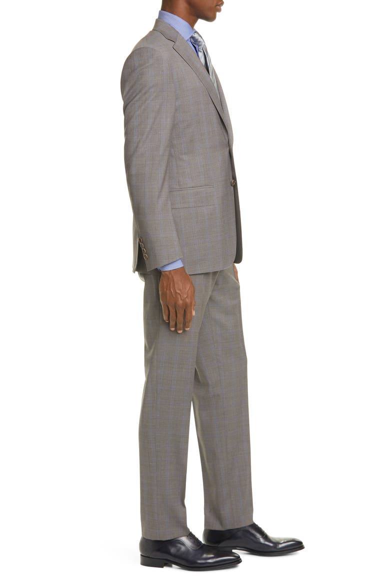 Siena Soft Classic Fit Stretch Windowpane Wool Suit, Alternate, color, BROWN