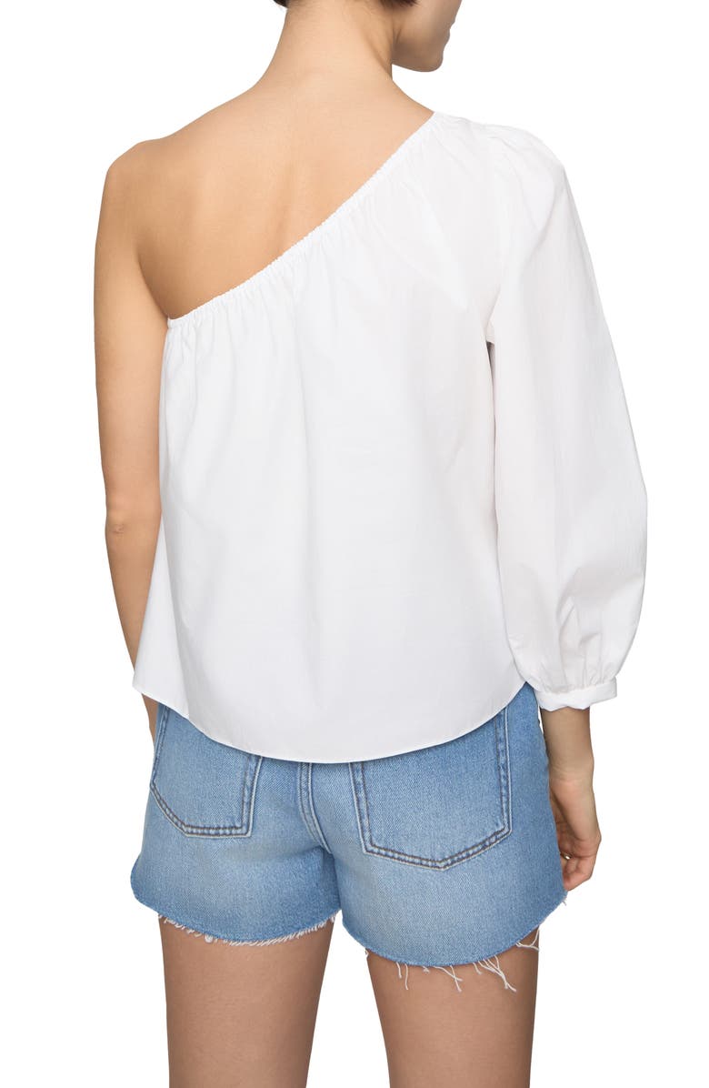 Rebecca Minkoff Sadie One-Shoulder Cotton Top, Alternate, color, Bright White