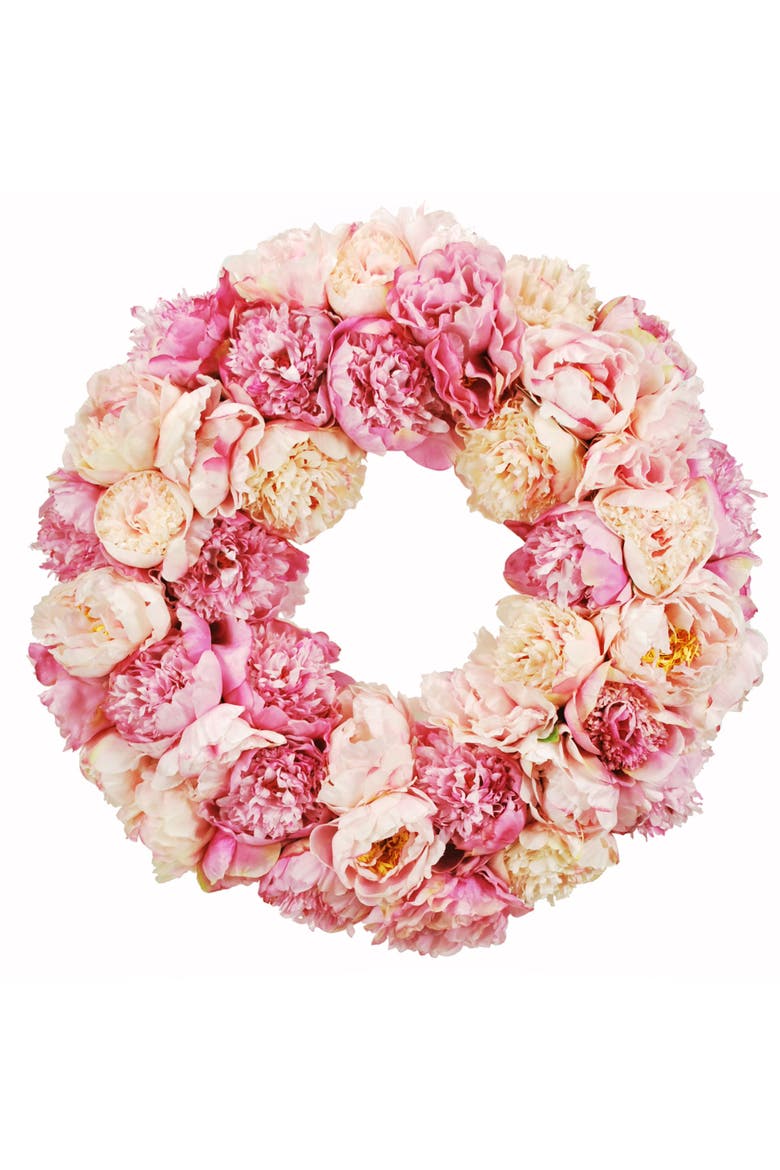 Peony Wreath, Main, color, PINK