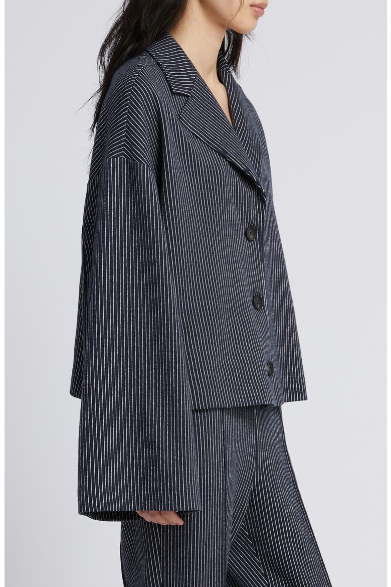 Giuliva Stripe Cotton Stretch Jersey Jacket, Alternate, color, ULTRAMARINE