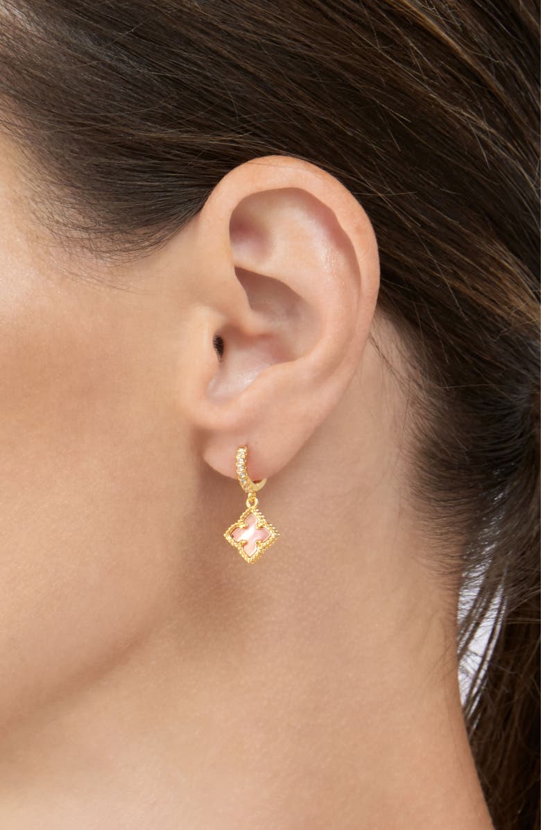 Adornia Set of 2 Clover of Hoop Earrings, Alternate, color, Gold