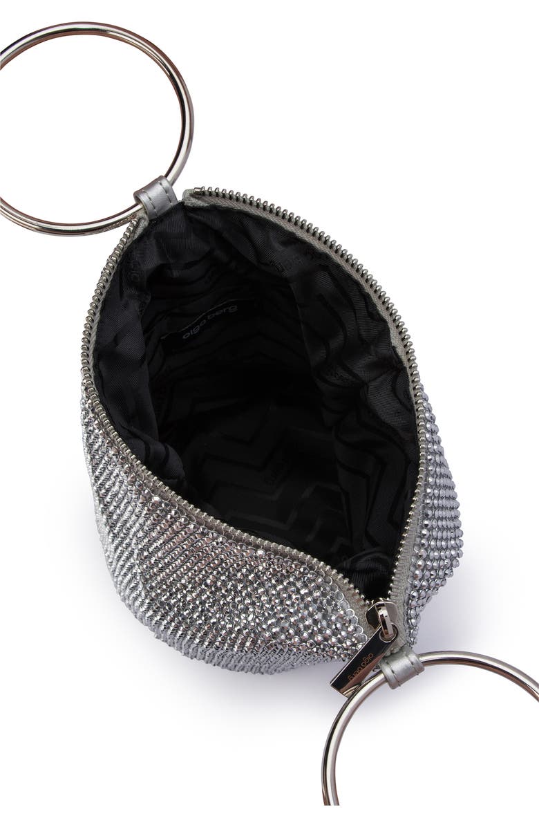 Olga Berg Ellie Crystal Mesh Bag, Alternate, color, Silver