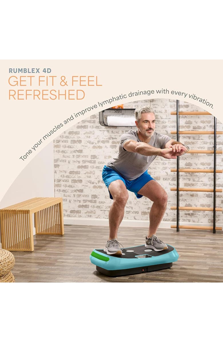 Lifepro Rumblex 4D Vibration Plate Machine with Triple Motors for Fitness Weight Loss and Recovery, Alternate, color, Teal