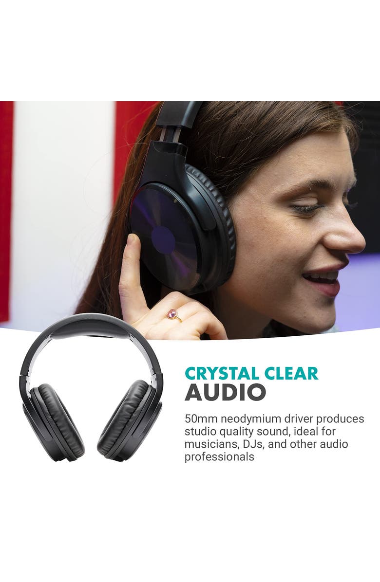 MOVO MH-100 Hi-Fi Studio Headphones with Microphone, Alternate, color, Black