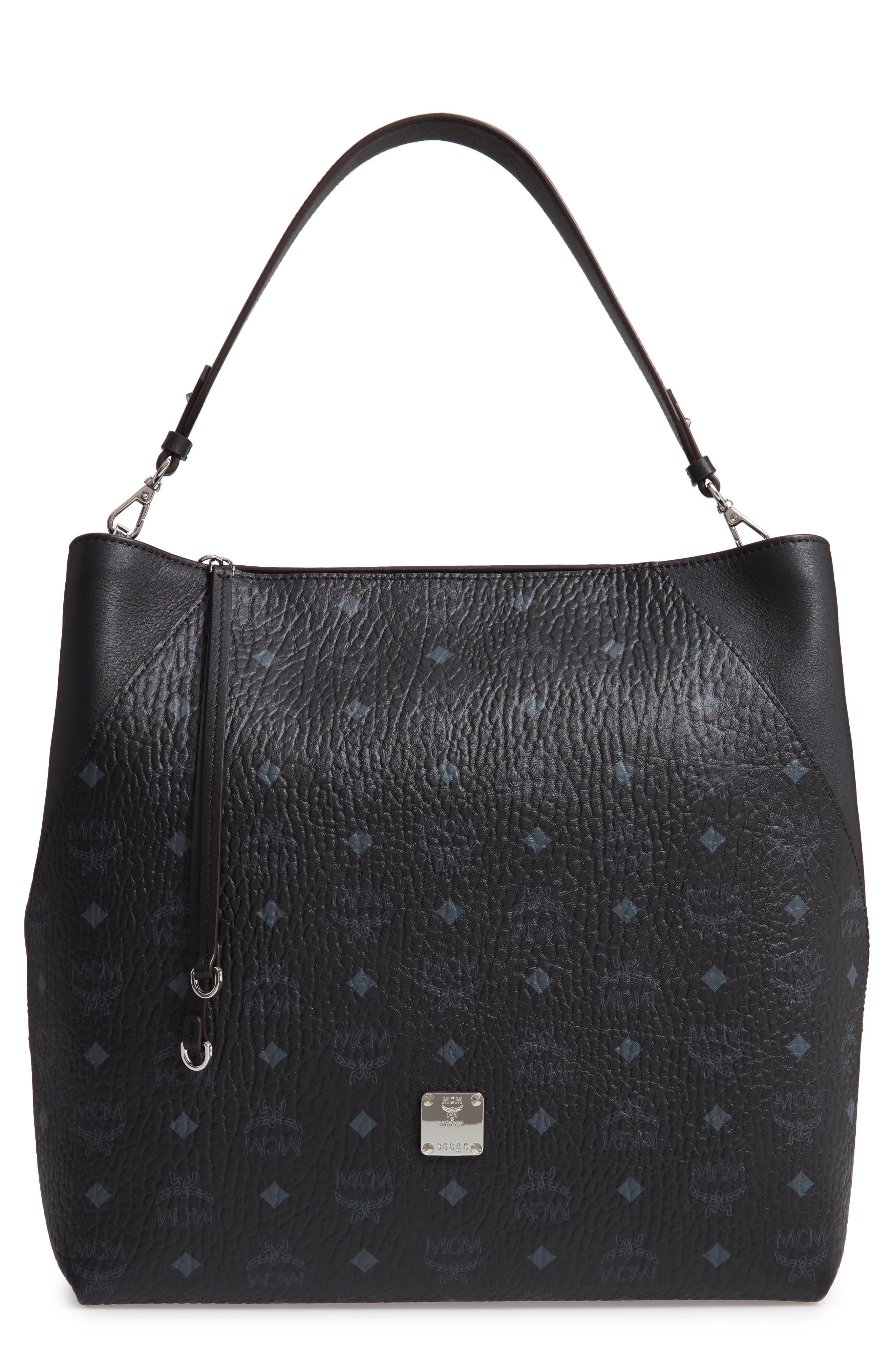 MCM Large Klara Visetos Coated Canvas Hobo, Main, color, 