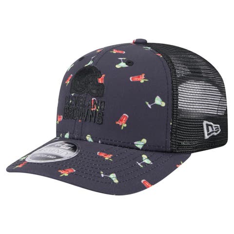 Men's New Era  Navy/Black Cleveland Browns Adventure Drinks Pattern 9SEVENTY Stretch-Snap Hat