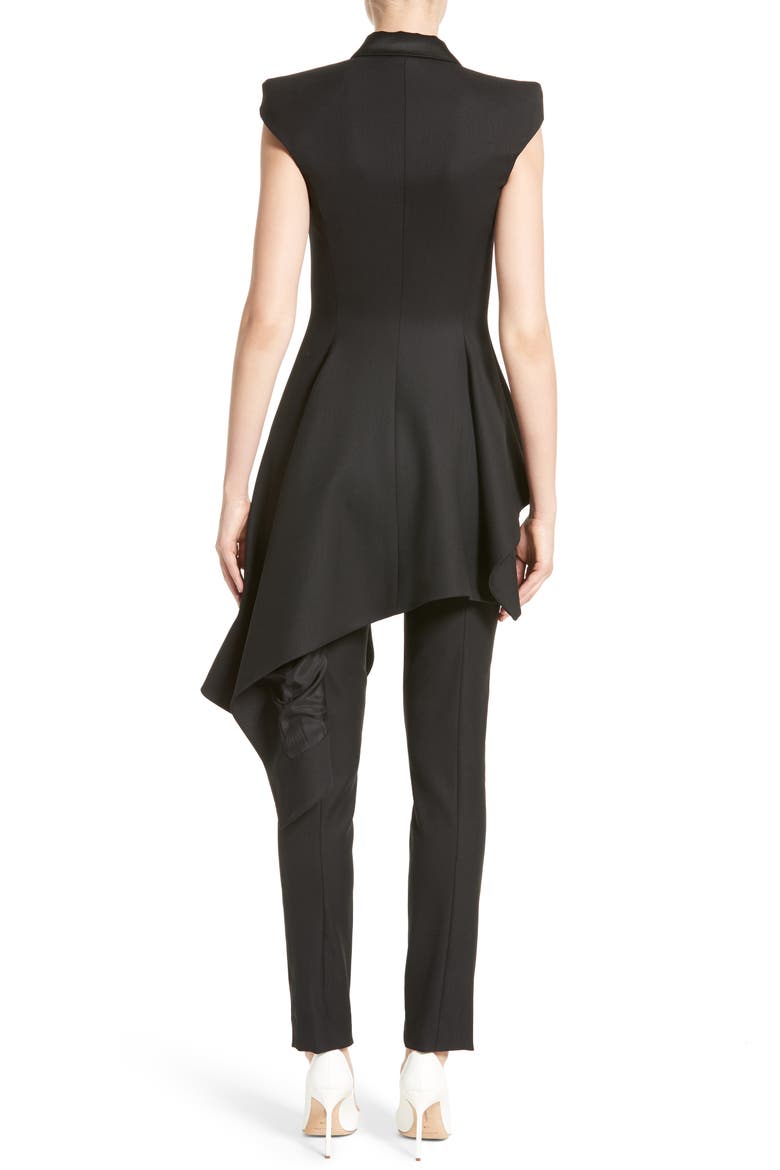 Asymmetrical Cap Sleeve Blazer, Alternate, color, BLACK