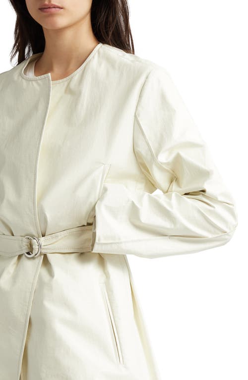 Partow Aiden Coated Cotton Blend Trench Coat In Bone