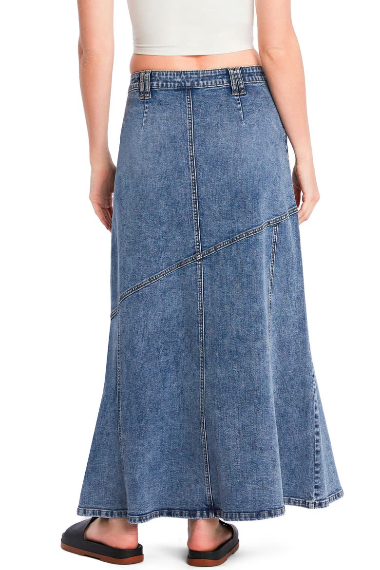Seamed Denim Maxi Skirt, Alternate, color, DANCE BLUE