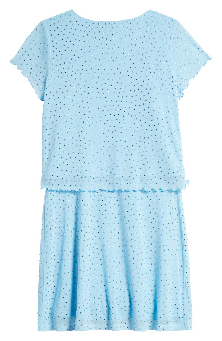 Love, Fire Kids' Short Sleeve Cardigan & A-Line Dress Set, Alternate, color, Baltic Sea