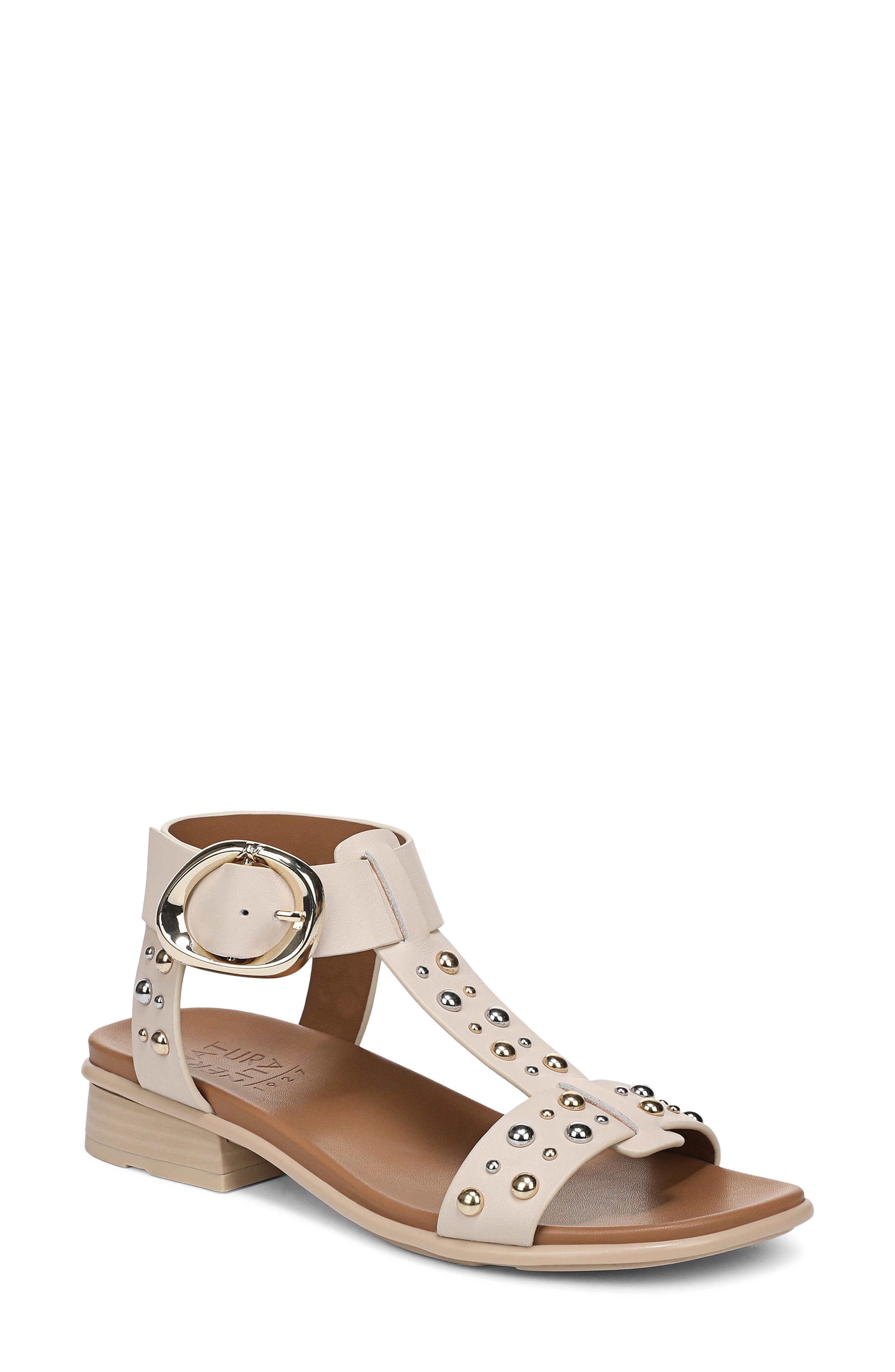 Naturalizer Brandy Stud Ankle Strap Sandal, Main, color, Ivory Mist