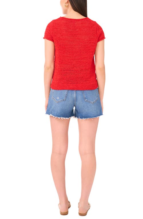 VINCE CAMUTO VINCE CAMUTO SHORT SLEEVE ORGANIC COTTON BLEND SWEATER
