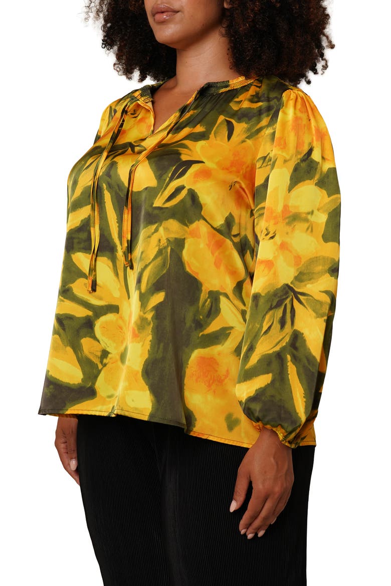 Tie Front Top, Alternate, color, YELLOW