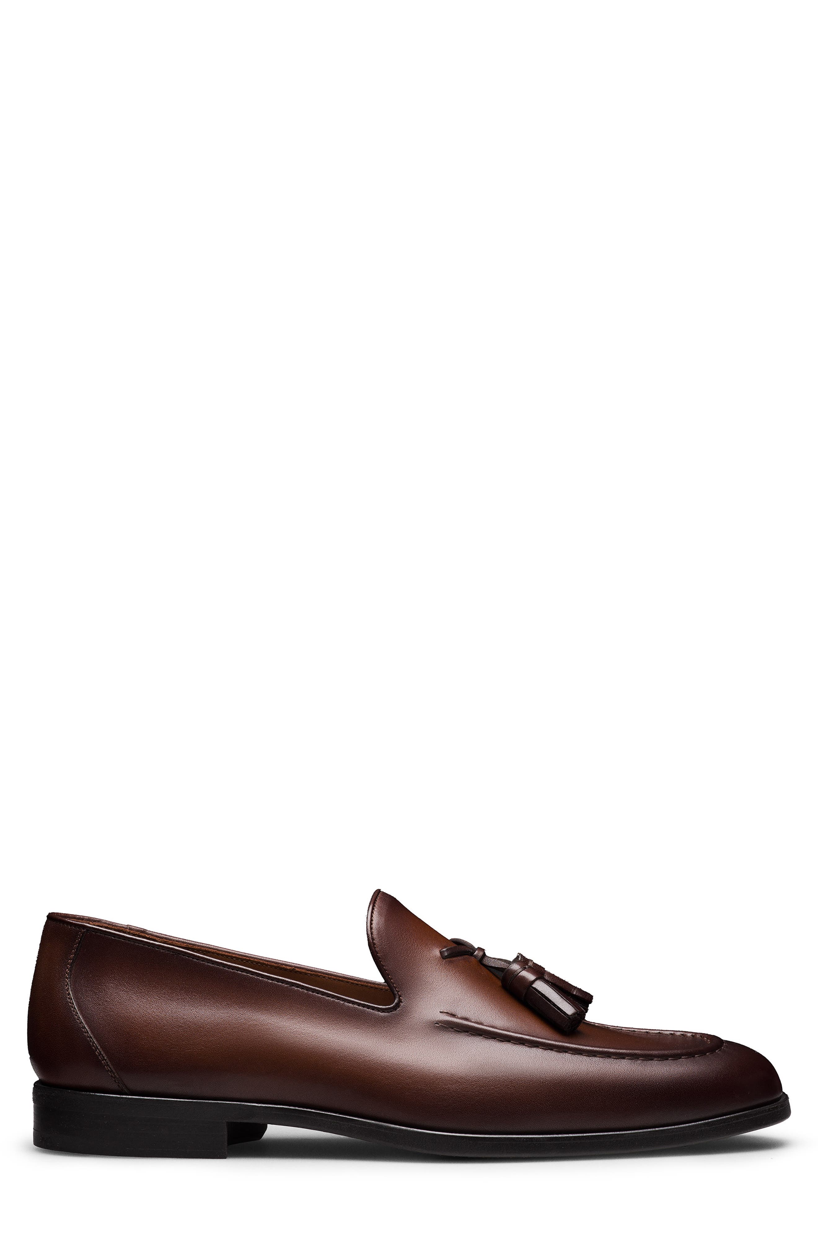 Magico Tassel Apron Toe Loafer, Alternate, color, BROWN