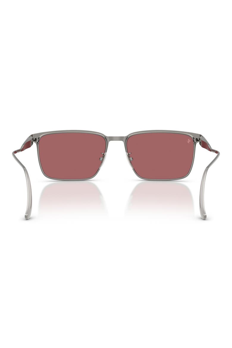 58mm Polarized Pillow Sunglasses, Alternate, color, GUINMETAL MATTE / RED