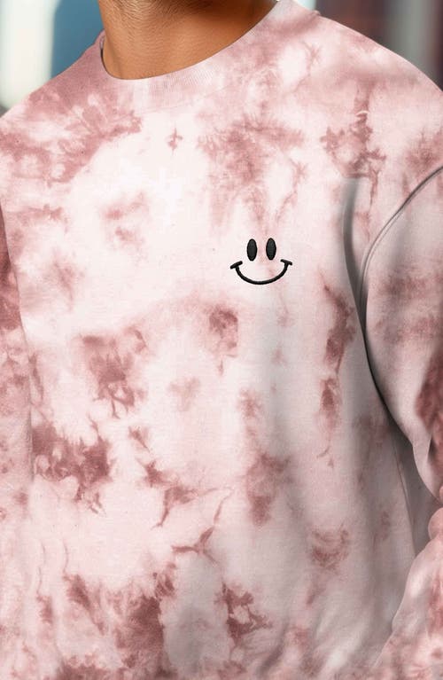 Dalix Smile Face Tie Dye Crewneck Sweatshirt In Tie Dye Copper
