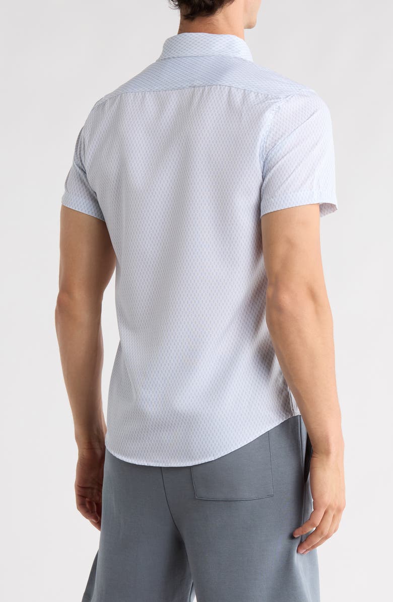 DENIM AND FLOWER Geo Print Button-Up Shirt, Alternate, color, White