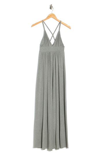Go Couture Cross Back Maxi Dress In Gray
