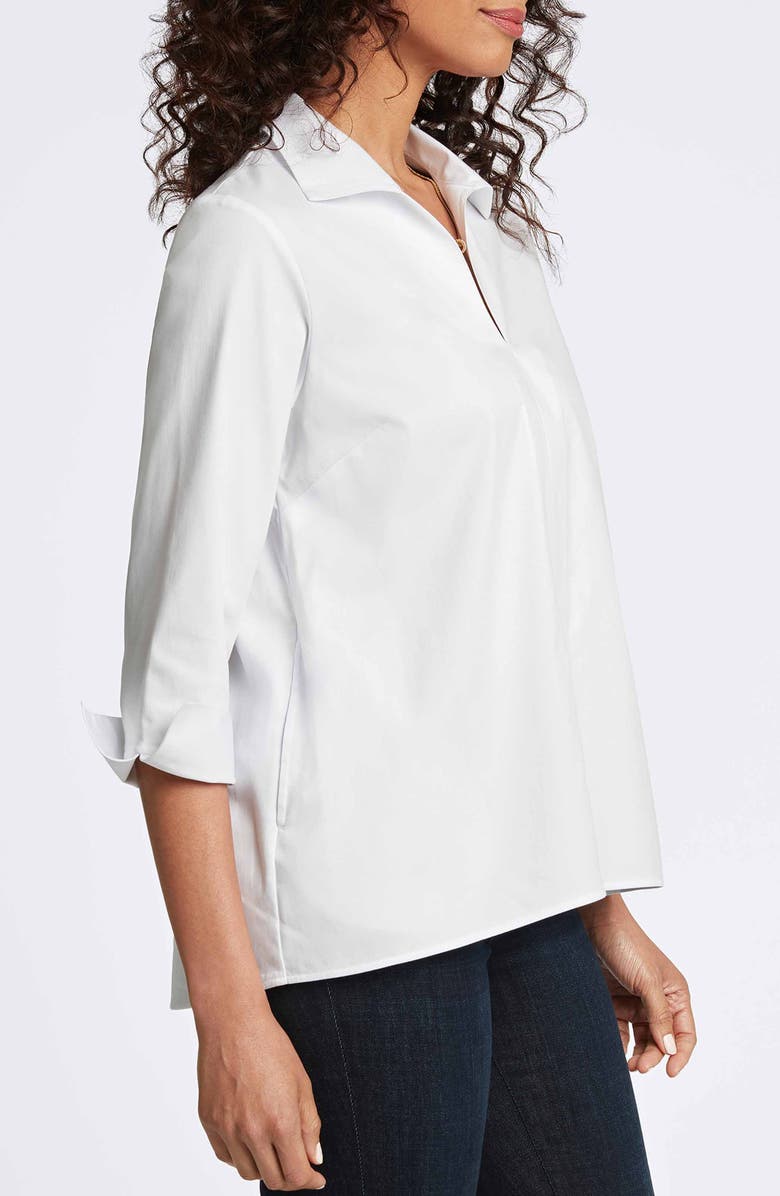 Foxcroft Agnes Split Cuff Popover Top, Alternate, color, 