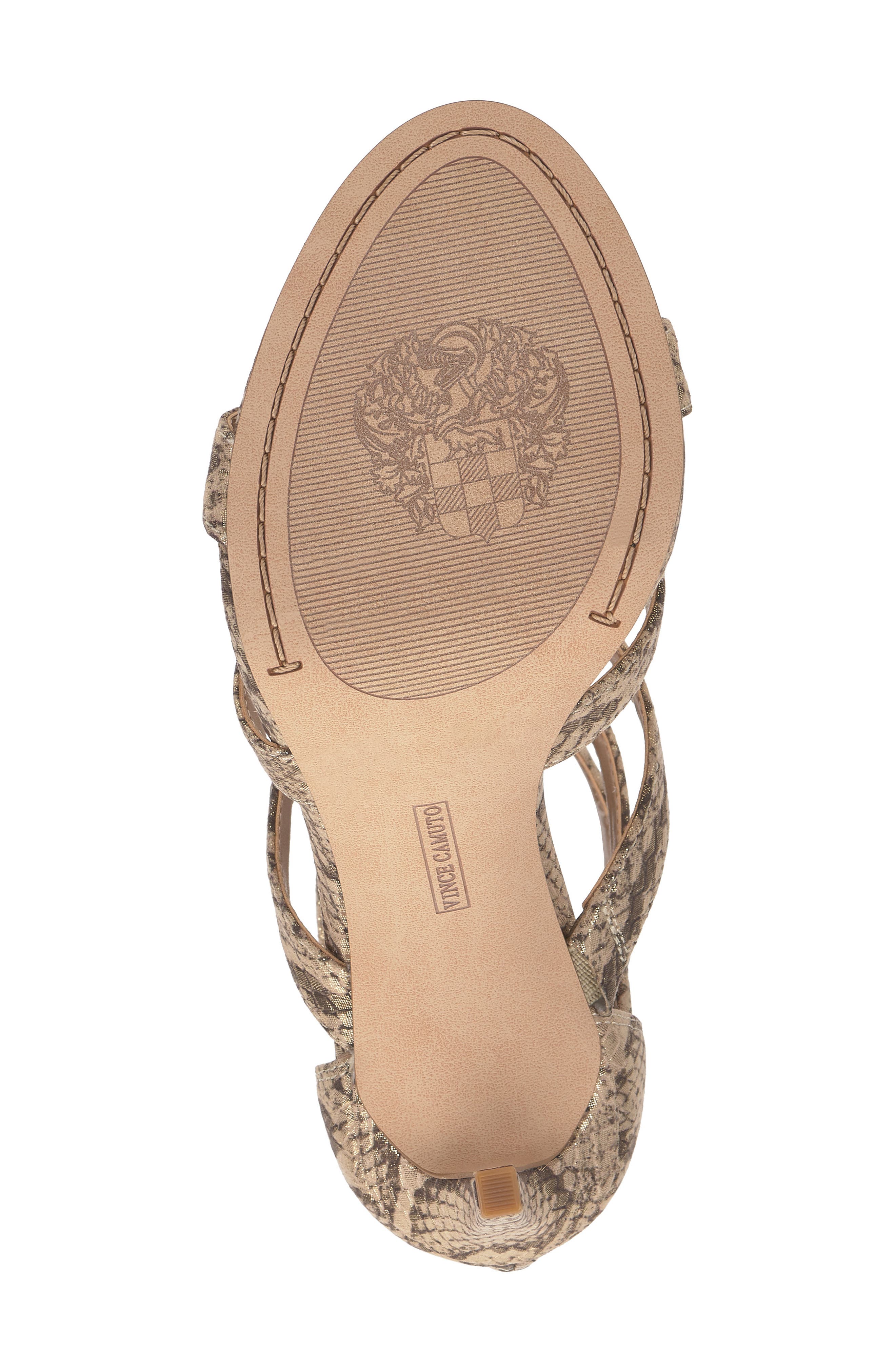 Vince Camuto Azelie Cage Sandal, Alternate, color, Natural/ Gold