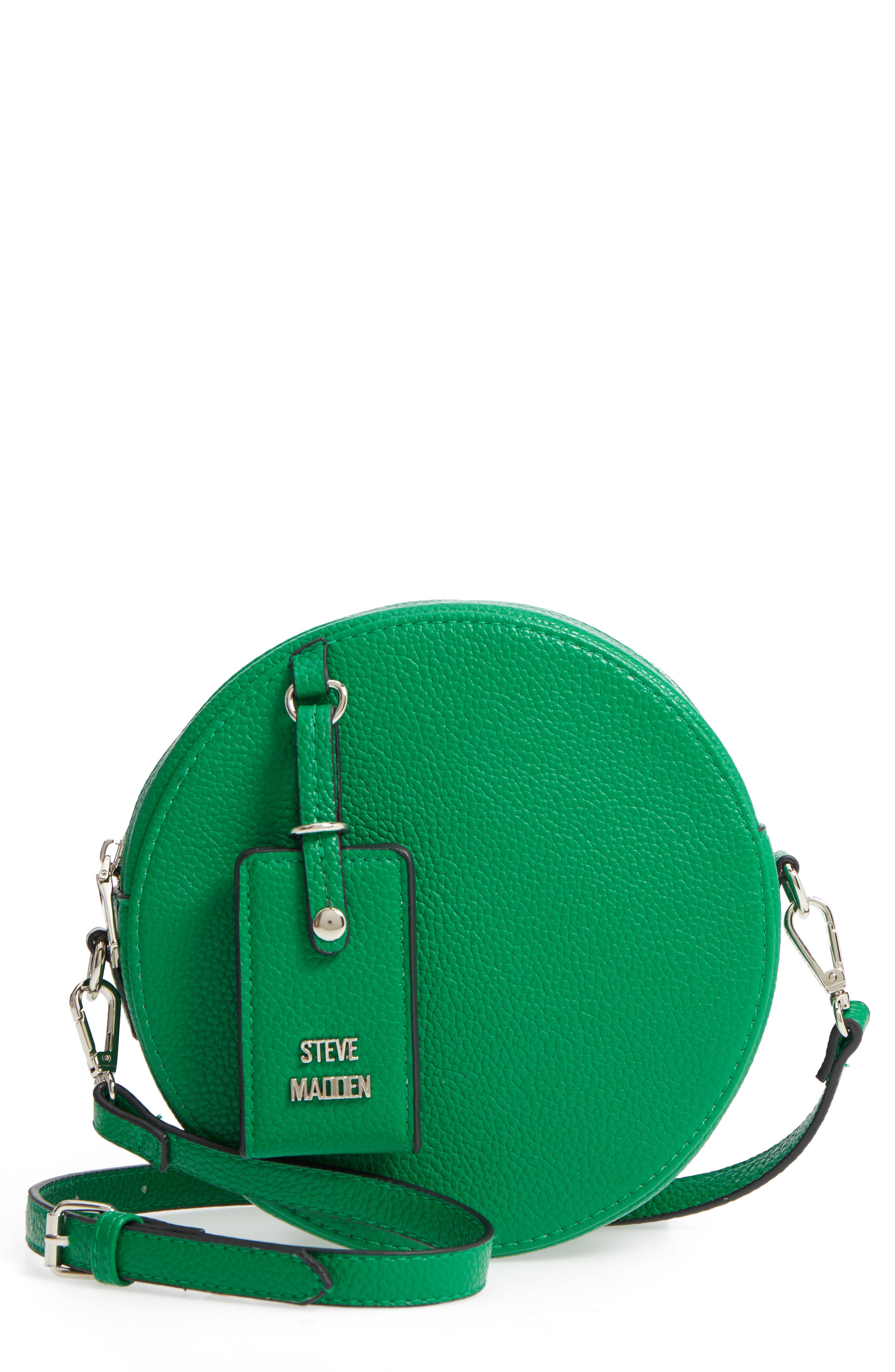 Pebbled Faux Leather Canteen Bag, Main, color, GREEN