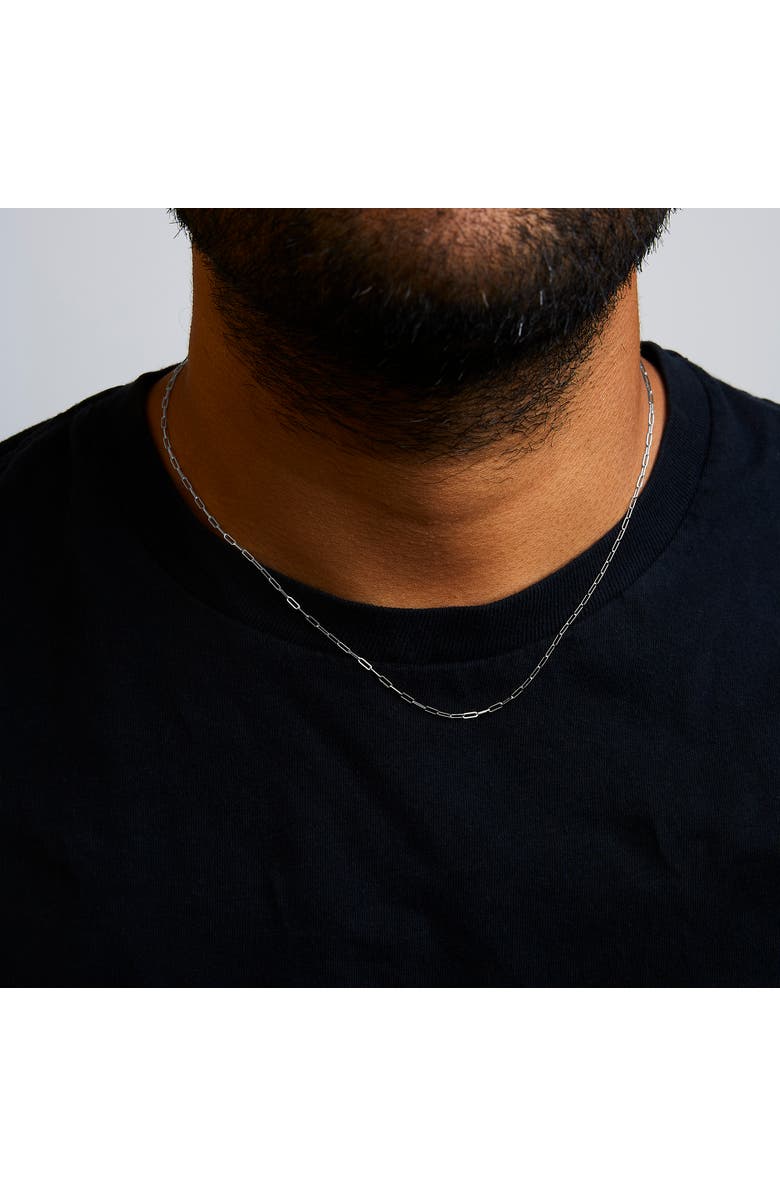 Haus of Brilliance Unisex Solid 14K Gold 1.5mm Paperclip Chain Necklace, Alternate, color, White