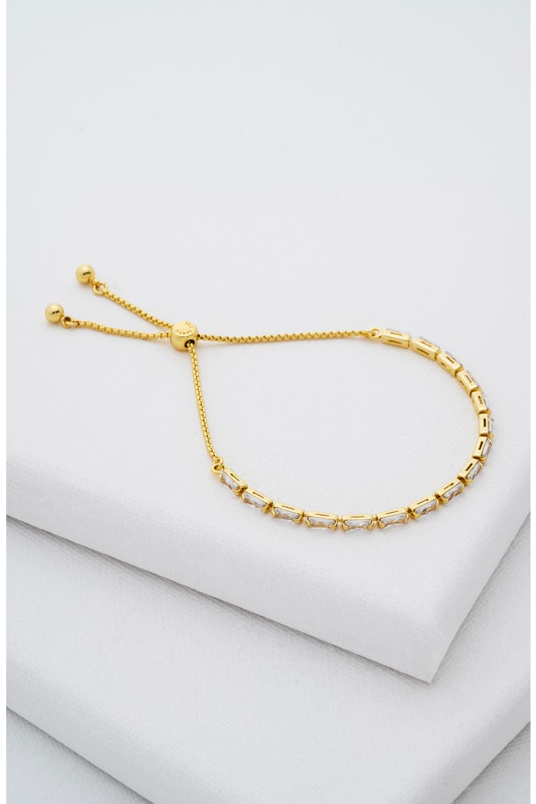 Isela Cubic Zirconia Baguette Bracelet, Alternate, color, GOLD TONE/ CLEAR CRYSTAL