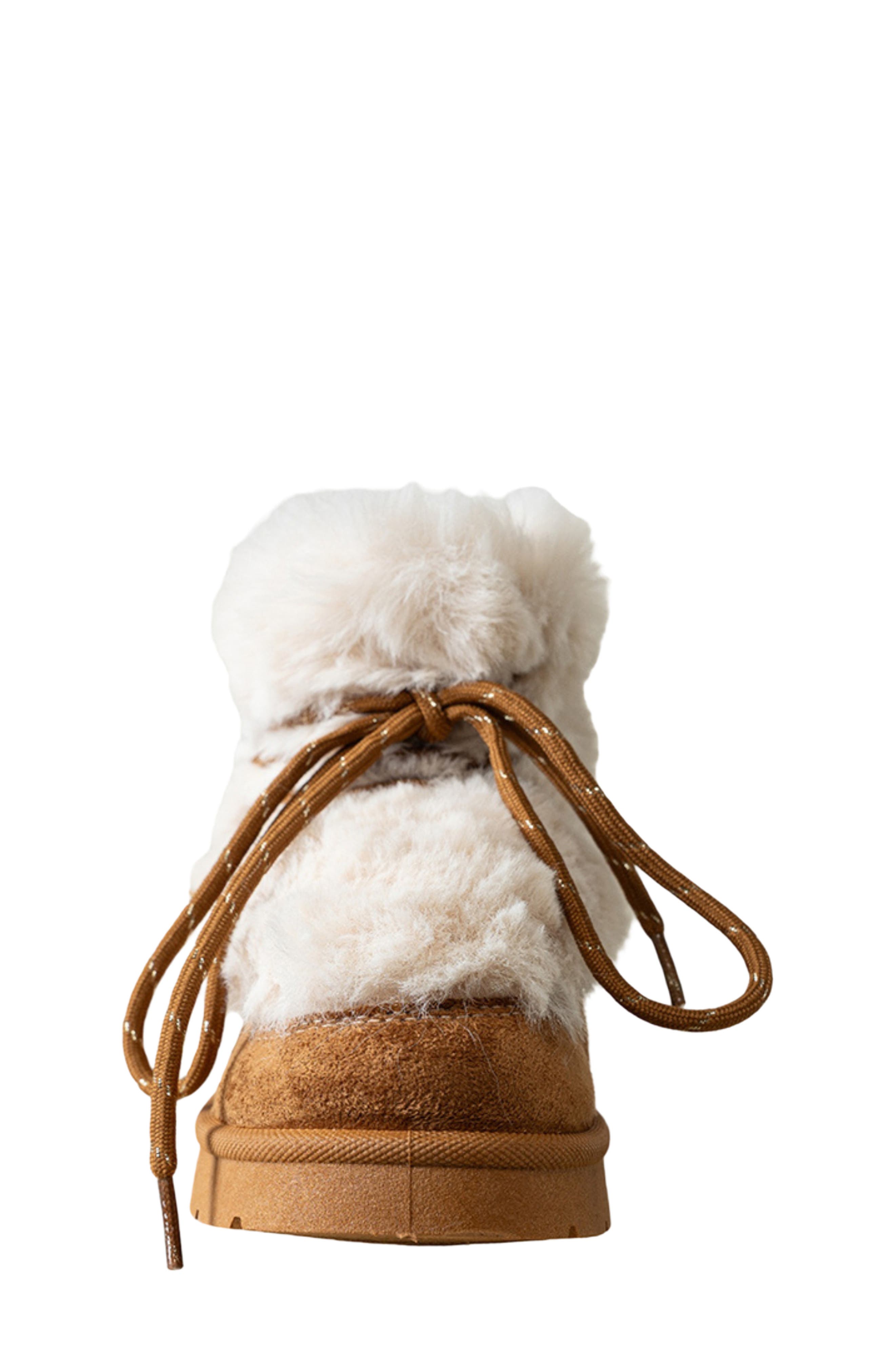Kids' Hybrid Boot with Faux Fur Trim, Alternate, color, COGNAC