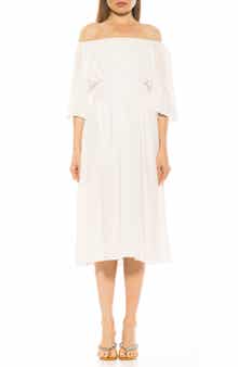 Alexia Admor Emily Balloon Sleeve Fit & Flare Midi Dress