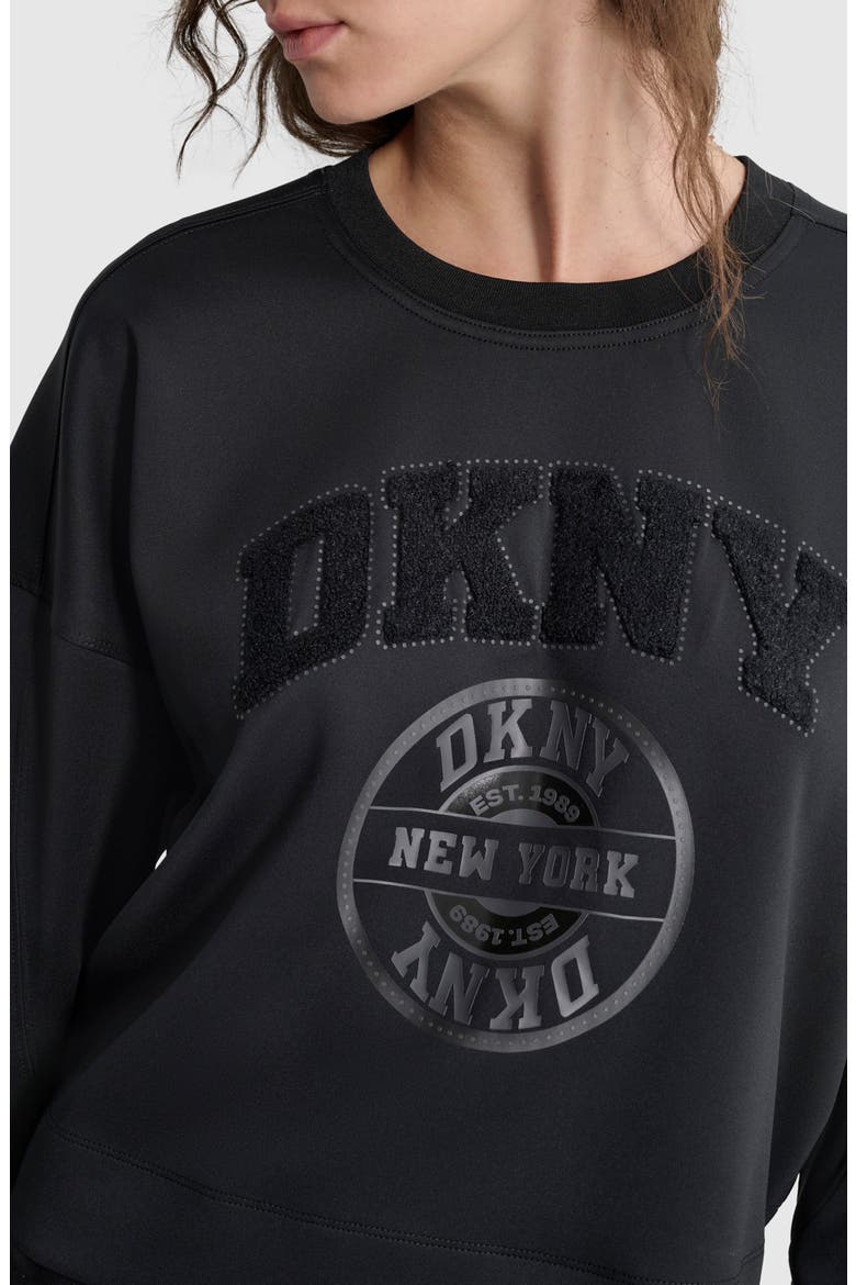 Varsity Logo Sweatshirt, Alternate, color, BLACK/BLACK