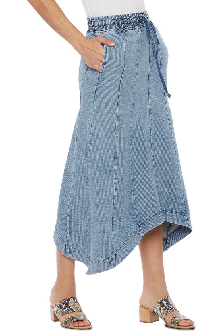 Denim Pieced Indigo Knit Skirt, Main, color, FRENCH BLUE