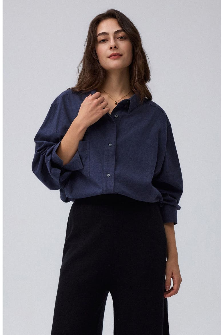 Lyricist Oversized Shirt, Alternate, color, indigo blue
