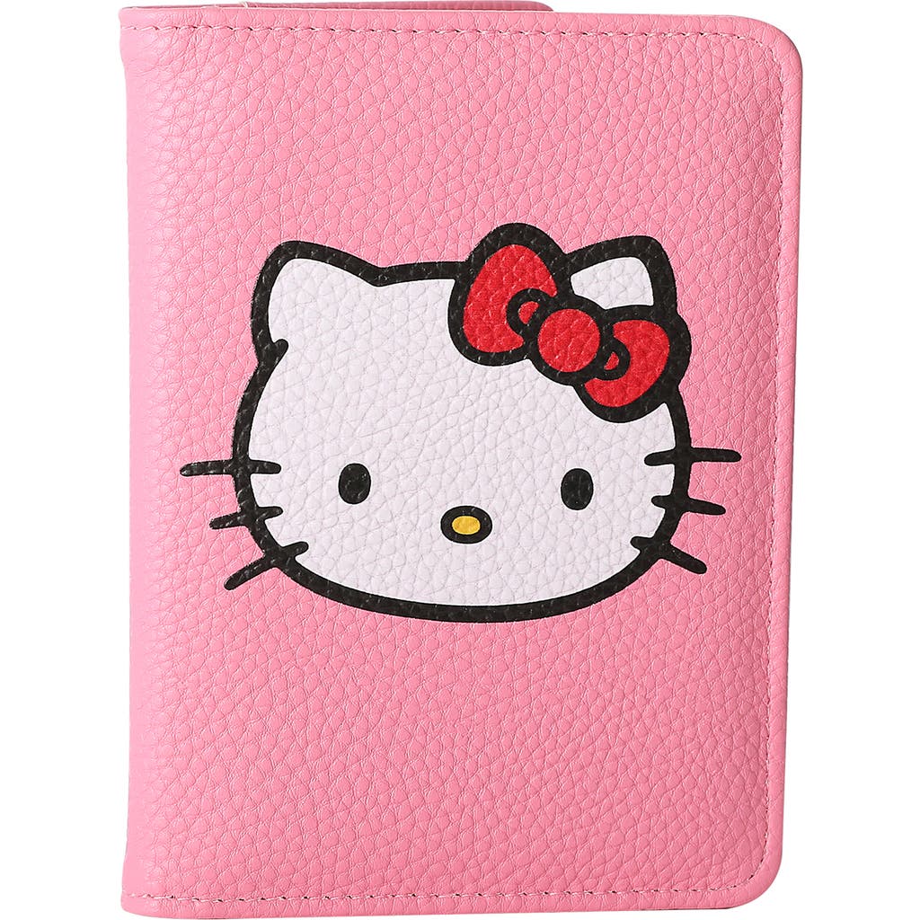 Hello Kitty Pink Pebbled Travel Passport Holder In Pink