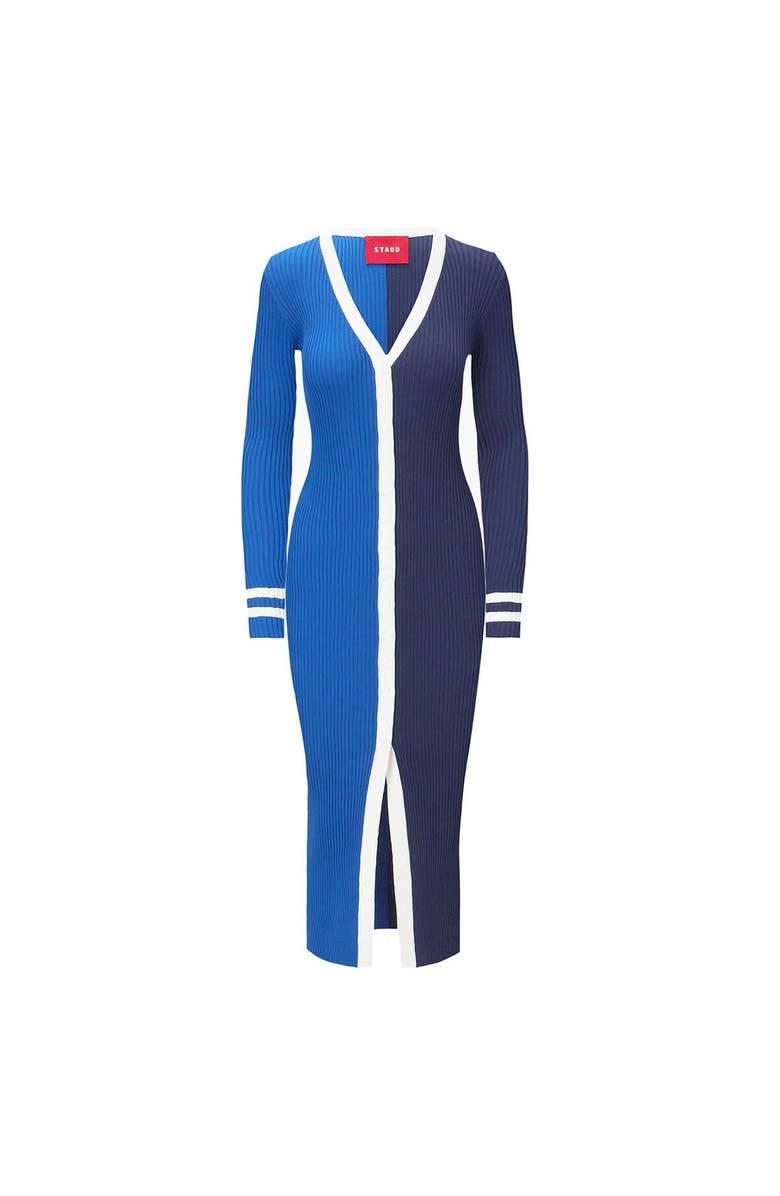 STAUD Women's STAUD Royal/Navy Indianapolis Colts Shoko Knit Button-Up Sweater Dress, Alternate, color, 