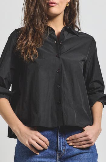 Derek Lam 10 Crosby Aria Pleated Back Crop Shirt | Nordstromrack