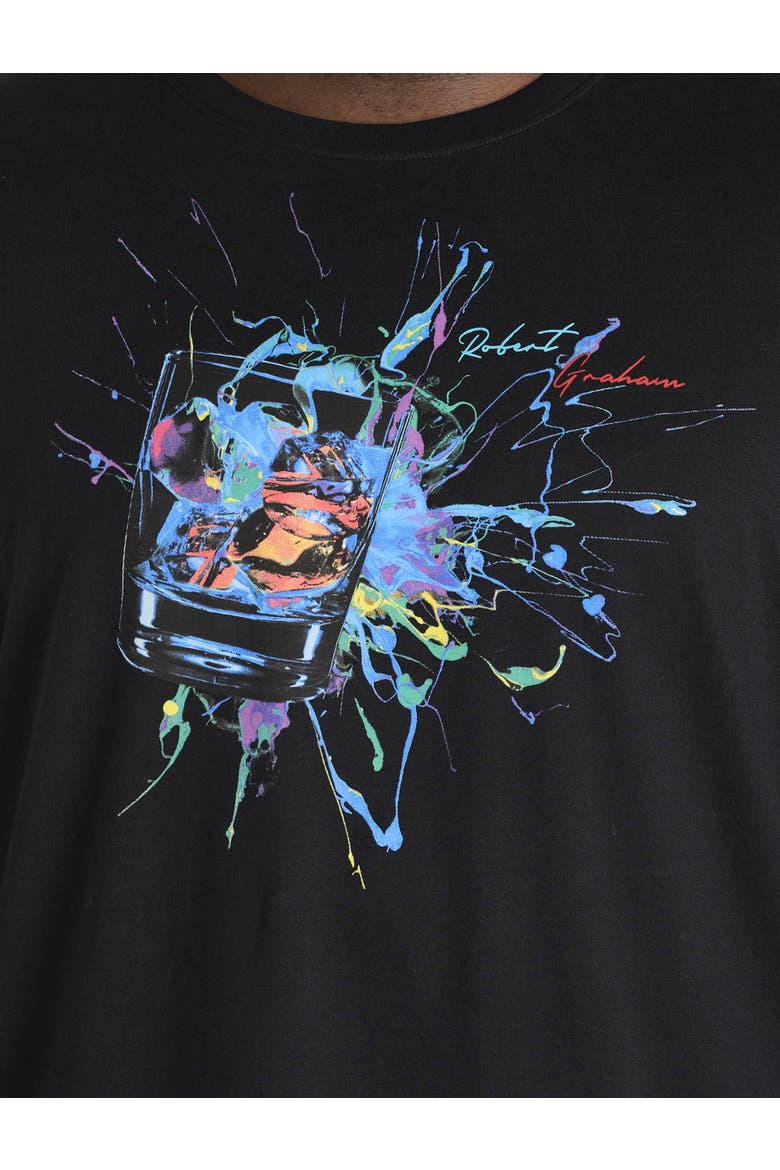 Big & Tall Neon Cocktail Graphic Tee, Alternate, color, BLACK