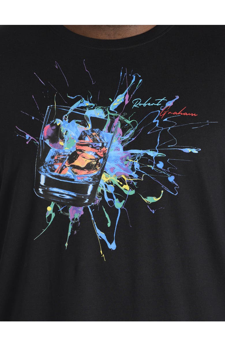 Robert Graham DXL Big & Tall Neon Cocktail Graphic Tee, Alternate, color, Black