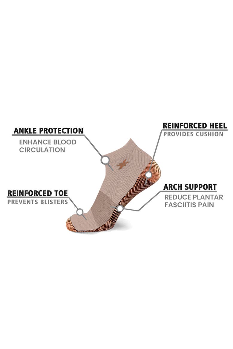 3-Pack Copper Infused Ankle Length Compression Socks, Alternate, color, MOCHA DREAMS