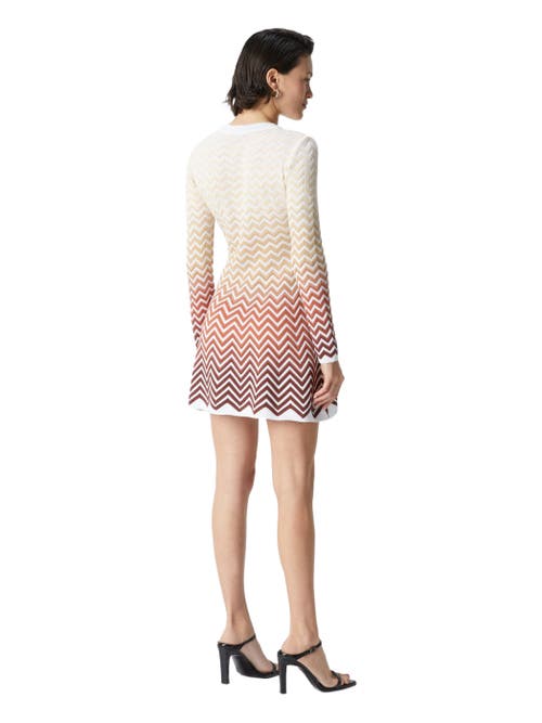 Missoni Ausgestelltes Minikleid Mit Dégradé-chevron-motiv In Neutral