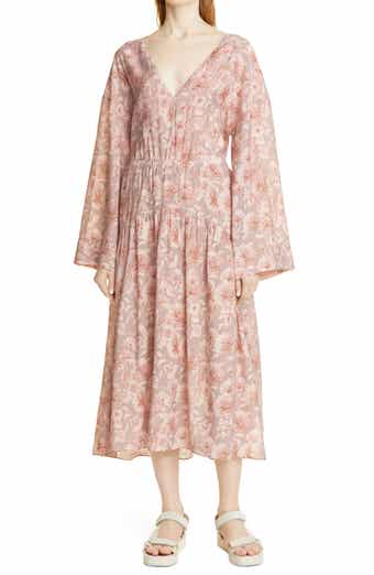 Vince Dahlia Print Long Sleeve Dress