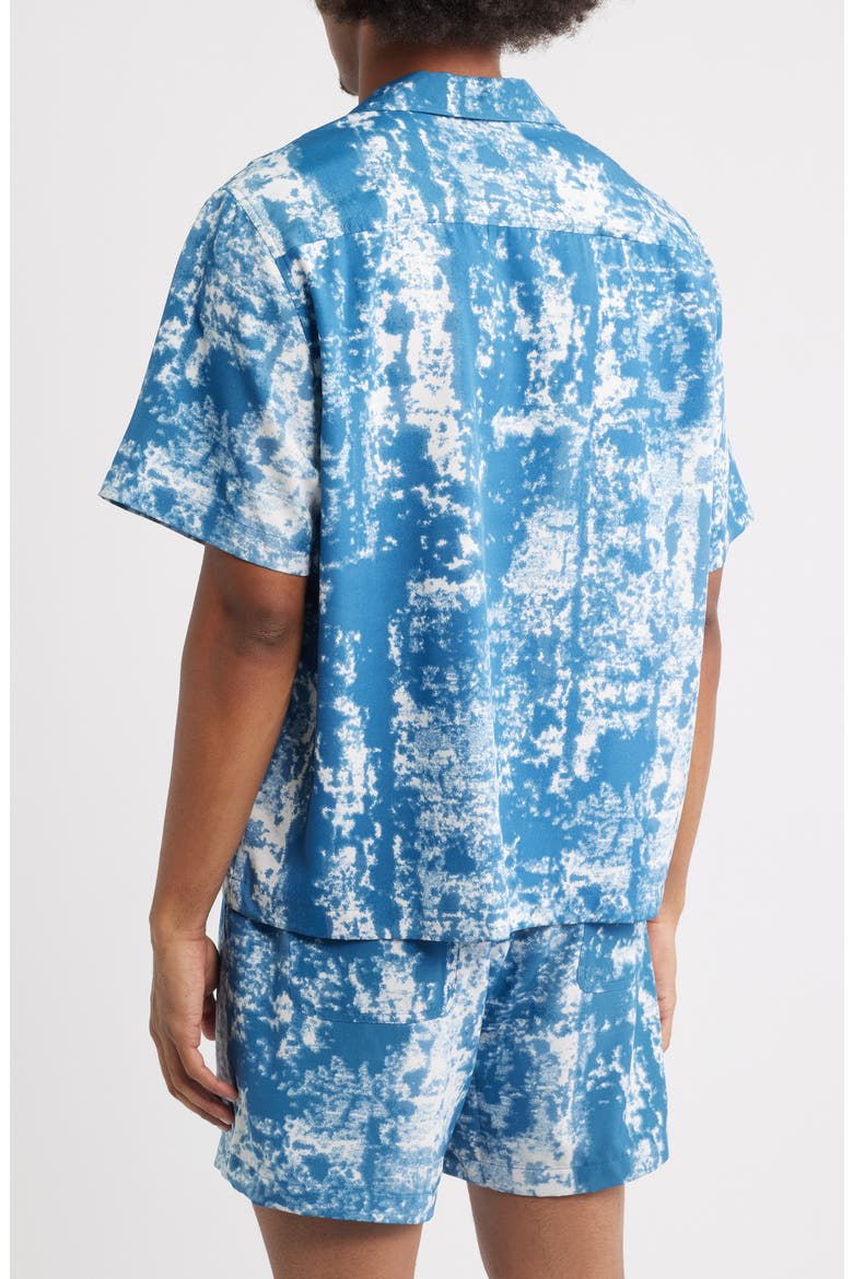 Jason Abstract Print Camp Shirt, Alternate, color, BLUE
